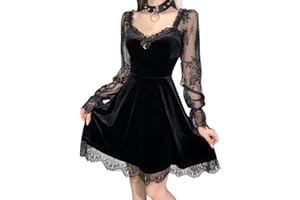 Odizli Lolita Punk - Abito gotico, da donna, con maniche a sbuffo, per Halloween, cosplay