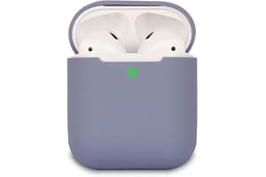 KOKOKA Case Cover Compatible with AirPods 2, Silicone Shockproof Case Cover for Airpods 2 [Front LED Visible][Support Wireless Charging] Lavender Grey