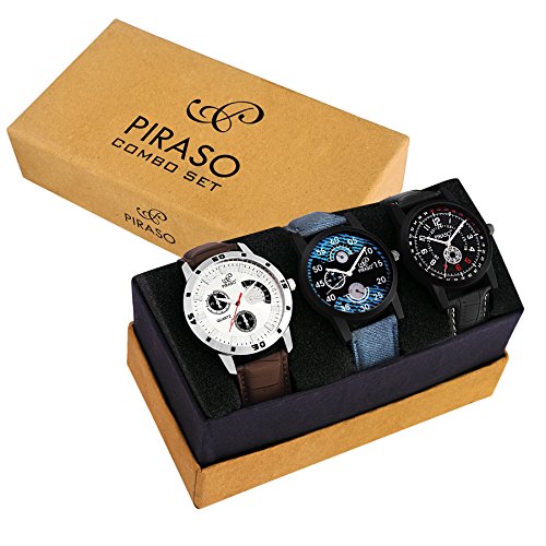 PIRASO Analog Premium Combo Set of Three Watches for Men