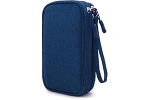 Jlyifan Travel Case Diabetic Supplies Organizer for Test Strips, Lancets, Needles, Lancing Device, Glucose Meter, Alcohol Wipes, Insulin Pens, Syringes, Diabetes Testing Kit Storage Bag (Blue)