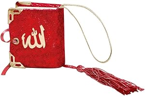 RAMADAN24 Islamische Auto Rückspiegel Anhänger Kleiner Koran Schutz Innenspiegel Auto Spiegel PKW Arabisch Dekor Geschenk (Rot)