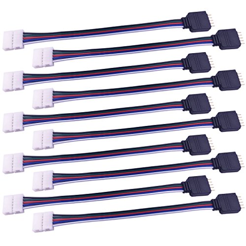 LitaElek 10x RGBW 5050 LED Streifen Schnellverbinder 5 polig Verbindungskabel Anschlusskabel LED Strip Verbinder für 12mm Breit RGBW LED Band LED Leiste LED Stripe RGBW LED Controller,17cm,Ohne Löten