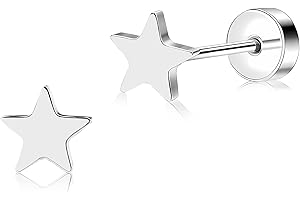 ZDE Titan Damen flach zurück Herz Ohrringe Frauen Nicht-Nickel Ohrringe hypoallergen Knorpel Ohrstecker für empfindliche Ohren einfache klassische 5mm flach Ohrstecker