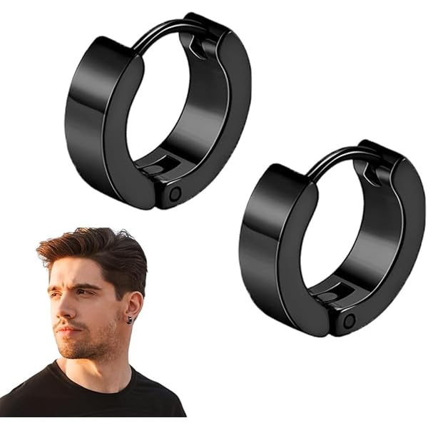 Orecchino Uomo Brosway Ink - Cerchio In Acciaio Con Finitura Ruthenio, Stile Moderno