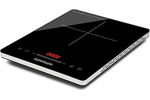 G3 Ferrari G10208 Energiko Fornello a Induzione, 2000W, Design sottile, Temperatura regolabile, Timer, Booster, Display Digitale, Panello Soft-Touch, Blocco di sicurezza, Nero/Grigio Argento