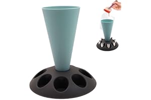 Tokaneit Support de Poche à Douille avec 8 Douilles à Fentes Bleu Support de Poche à Douille de Remplissage en Plastique,Porte Sacs à Pâtisserie,Outils de Décoration de Gâteaux et de Pâtisserie