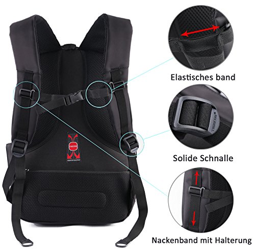 Norsens Anti-Diebstahl 18 4in Notebook Rucksack Schwarz Business Computer Rucksack Damen Fits up to 17 3in Laptop Rucksack