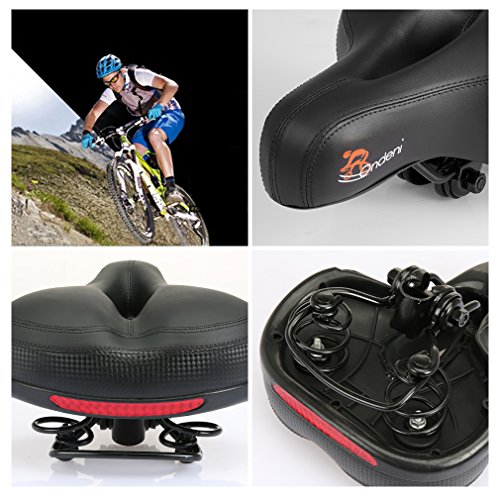 Ondeni Fahrradsattel mit wasserdichter Sattel City Fahrradsitz Gel mit Elastomer Federung und Reflektierende Aufkleber Trekking Rennrad Sattel - 5