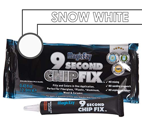 MagicEzy 9 Second Chip Fix, Mastic de Réparation Rapide d'éclats, trous et fissures profondes, Snow White