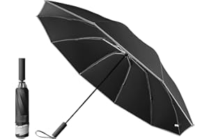 erised's bifrost Grande Portátil Paraguas Plegable Invertido de Viaje Mango de Apertura/Cierre Automático Capa de Revestimiento/Protección UV Anti UPF 50 99,9% Paraguas de Golf Hombres Mujeres