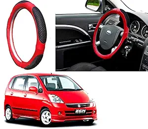 Auto Pearl - Adinox Ring Type Car Steering Wheel Cover (Ultimate Red Black) for -Zen Estilo Type1