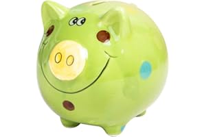 JYPHM Ceramic Piggy Bank for Kids piggy bank for Boys and Girls Unique Gift Nursery Décor Keepsake Porcelain Piggy Bank Green