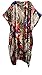 Ladies Multi-colour Print Polyester Woven Silky Satin Long Kaftan. One Size Fit UK 10-32