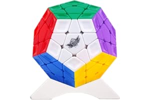 OJIN Cyclone Boys Megaminx 3x3 Megaminx Dodecahedron Rainbow 12 Lados Megamix Cube 3x3 Cube Puzzle con un trípode de Cubo (Sin Etiqueta)