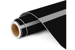 LYA VINYL Permanent Vinyl for Cricut, 12" x4ft Black Self Adhesive Vinyl Roll for Cricut and Silhouette Cameo, Black Vinyl for Party Decoration, Window Stickers, Home Decor
