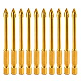 Bohr-Durchmessern 6mm 10tlg. 6mm Fliesenbohrer-Set Glasbohrersatz Glas- und Fliesenbohrer Glasbohrer Keramikbohrer Bohrer Bohrerset für Spiegel/Glas/Fliesen-Bohrwerkzeug