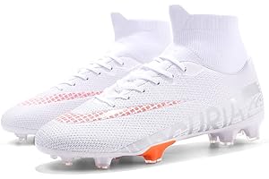 AOIKOY Football Boots Men's Trainers Outdoor High Top Football Shoes Professional Athletics Sneakers Teenager Breathable Soccer Shoes Lace Up Unisex