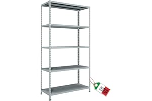MOHOME Scaffale Metallo 5 Ripiani Premium Quality 190x40x100 Made in Italy 65 Kg a Ripiano Organizzazione Garage Dispensa Officina Cucina Ristorante Carico Pesante