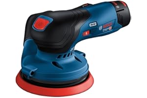 Bosch Professional system 12V: akumulatorowa szlifierka mimośrodowa GEX 12V-125 (talerz szlifierski 125 mm, 1 papier ścierny, worek na pył)