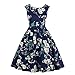 Produktbild Damen elegant 50er Jahre Petticoat Kleider Blumen Drucken Abendkleider Rockabilly Kleider Cocktailkleider Ärmellos Kleidung Abendkleider Swing-Kleid Partykleid