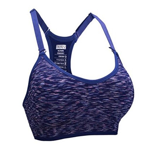 No Ring Sling Sports Underwear Lady Candy Color Fitness Yoga Clothes Sports Blue Bra