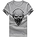 Produktbild T-Shirts,Honestyi 2018 Frühling Sommer Herren T-Shirt Totenkopf Kapitän Captain Skull Bard Hipster Original Spirit Seemann Slim Fit Baumwolle Top Bluse Sweatshirts,Oversize S-XXXXL (XXXL, X-Grau)
