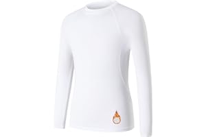 HYCOPROT Camiseta Térmica para Niños Ropa Interior Térmica de Manga Larga Camiseta Interior de Forro Polar para Jóvenes Ropa Funcional Transpirable para Esquiar en Invierno Fútbol Senderismo Ciclismo