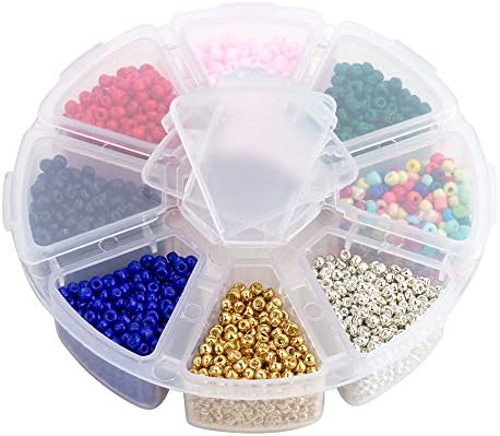 YOKO Jewels Quality Mixed 8/0 Round Glass Seed Beads Diameter 3mm About 3600pcs Multi-colored with Box Set Value Pack