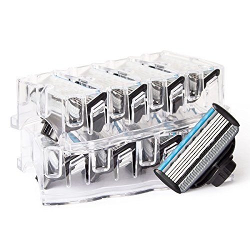 QSHAVE X5 Blade (5-Blade) Razor Refills/Cartridges with Trimmer Fit QSHAVE Blue Series Razor (12 Cartridges) - Image 3