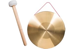 Gorise 15cm Chinese Gong with Mallet Traditional Percussion Instrument for Orchestra Church Opera Handcrafted Cymbals with Cotton Rope Thickened Alloy Brass Sonorous Tone