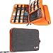 Produktbild BUBM Universal Reisetasche mit Doppelschichte Organisator Tasche Tragetasche für Elektronisches Zubehör Batterie und Ladegrät 21cm x 28cm x 5cm, Grau und Orange