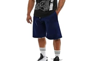 palglg Uomo Pantaloncini Sportivi con Tasche Bodybuilding Fitness Perdere Peso Cotone