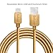 Produktbild Premium Delippo Blitzschnell Nylon Ummantelte USB 2.0 Male zu Micro USB Data Sync Ladekable Universaler Adapter Ideal f¨¹r Android Samung Galaxy Note S5 S4 S3 S2 2 3 4 Tab Note 10.1 2014 Edition| Google Nexus 5 4 7 9 10 2013| HTC One X M8 | Moto G X| HTC One X M8| LG G3 G4| Nokia Lumia| Sony Xperia Handy Tablet HP| BlackBerry u.a. Tablet Smartphone (3.9ft/1.2m, Golden)