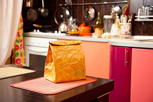 Braunes Papier Lunch Bag Wiederverwendbares SUPER STARKE Isoliertes Beschreibbares Nicht Zerreißbares T.Bag Brown - 6