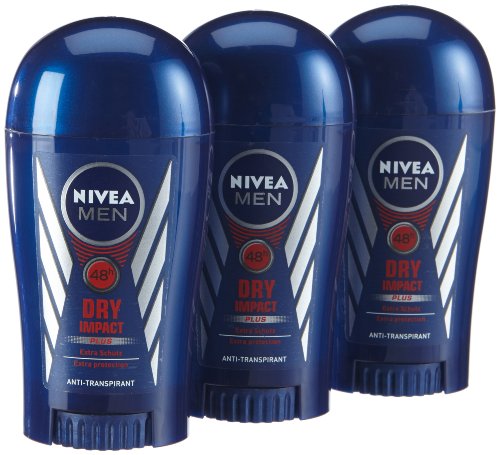 NIVEA Men 3er Pack Deo-Stift für Männer, Anti-Transpirant-Schutz, 3 x 40 m Stick, Dry Impact - 2