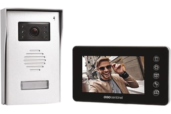 SCS Sentinel - PVF0050 - Interphone Vidéo Filaire Prim' VisioFirst 4.3 -Caméra et Audio - Ouverture Portail, Portillon, Gâche Électrique - 1 Platine Extérieure1 Moniteur - Garantie 3 Ans