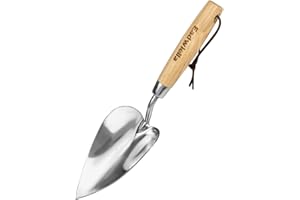 Eadwiella Valentinstag Gartenschaufel Schaufel aus Rostfreiem Stahl mit ergonomischem, rutschfestem Holzgriff. Blumenkelle ist das ideale Gartenwerkzeug. (Eine herzförmige)