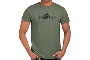 Getting Shirty Motorbike Heartbeat (Bike, Biker) Motorbike T-Shirt for Men and Women