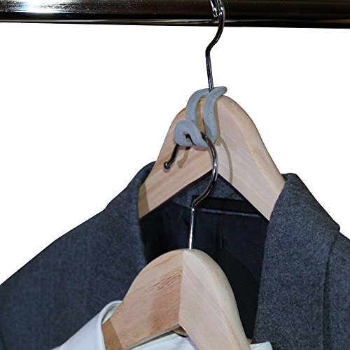 Kleiderbügel / Kleiderhaken Organizer – Ordnung und Platz im Kleiderschrank – Aufhänger Set aus 10 Stück – grau - 4