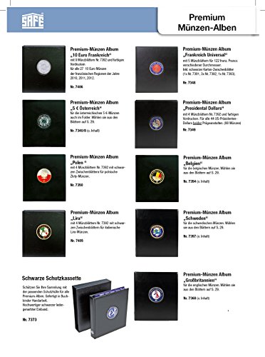2 x SAFE Premium Münzhüllen – Ergänzungsblätter Nr. 7392 Ideal für 10 EURO oder 10 DM Münzen bis Münzen bis 33 mm + schwarze Zwischenblätter - 2