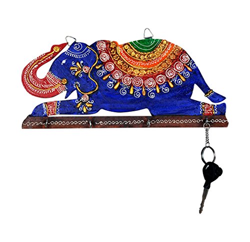 Vaibhav Jewellery & Arts Wooden Elephant Design Key Hanger (30 cm x 1 cm x 13 cm)