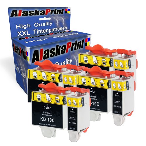 Premium 8er Set Druckerpatronen Kompatibel für Kodak 10 XL Tintenpatronen für Kodak ESP3 ESP5 ESP7 ESP9 Easyshare 5210 5220 5230 5250 3200 5500 5100 5300 6150 7250 3250 Patronen (Schwarz , Black , BK , Color , Farbig) 4x10b+4x10c-kd