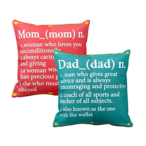 YaYa cafe for Parents, Definition of Mom Dad Cushion Covers 12X12 inches Marriage Mothers Fathers Day