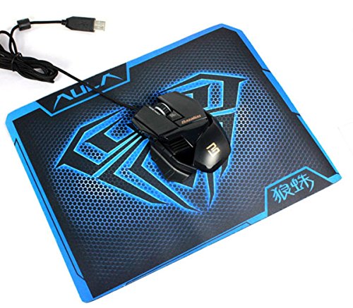 Mauspads, FNKDOR Gaming Mouse-Pad Spinnenmuster Blau 29.5*23.5cm - 4