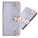 Produktbild Pocket BookStyle Flip für Huawei P30 Pro,Folio Wallet Ledertasche Funkeln Bling Glitzer Diamant Loves Slim Leder Hülle Schutzhülle Scratch Bumper Stand Card Slots Shell Magnetverschluß Etui