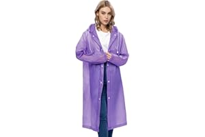 UNIQUEBELLA Imperméable Eva Travel Transparent Poncho de pluie Accessoires de pluie pour homme et femme Vêtements de pluie Cape de pluie Imperméable pour la randonnée, lilas, L