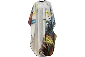 POPETPOP 1stk Colorido Patrón de Plumas Celebridad Peluquería Delantales de Tela Bufanda Formal Ropa Corte de Pelo Capa de Corte de Pelo Colorido Capa de Peluquería Champú Tinte de Cabello,