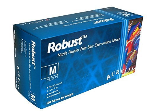 AURELIA Robust Einweghandschuhe Nitril puderfrei blau Einmalhandschuhe 100 Stück x-large