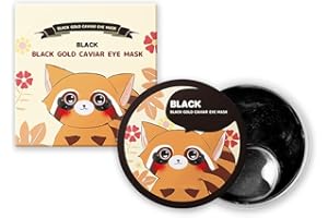 BOBIHONEY Augenpads, 60 Pcs Eye Pads,Collagen-Augenklappen,Reich Hyaluronsäure,Eye Pads gegen Augenringe Tränensäcke Falten Dunkle Kreise & Puffiness,Anti-Falten Feuchtigkeitsspendend,Schwarz