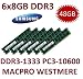 Produktbild 48GB Triple Channel Kit Samsung (Mihatsch & Diewald) 6 x 8GB DDR3 1333Mhz PC3-10600R 240pin, ECC, Dual Rank, 1.5V, CL9 with Thermal Sensor für MacPro 4,1 5,1 Systeme